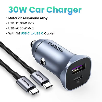 UGREEN USB-C Fast Car Charger