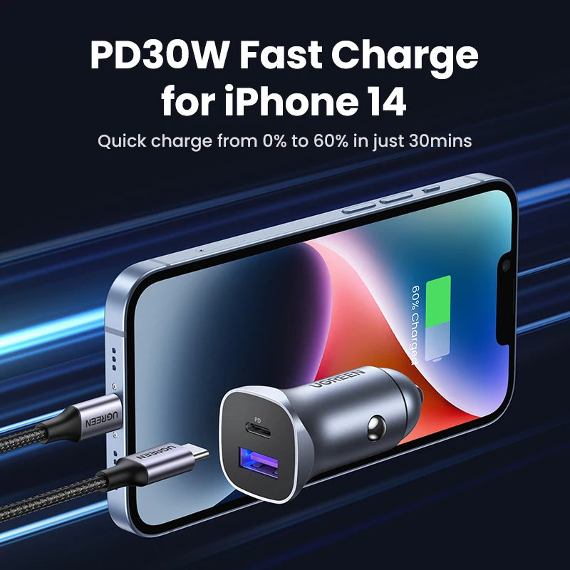 UGREEN USB-C Fast Car Charger